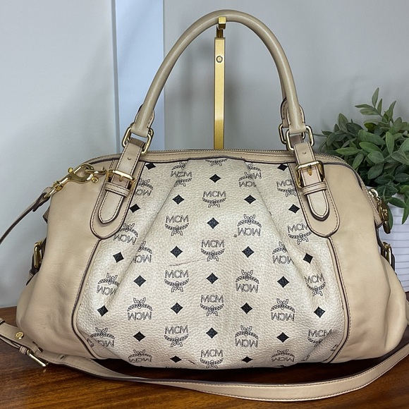 MCM Tan Monogram Satchel - Picture 9 of 16